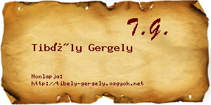 Tibély Gergely névjegykártya